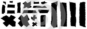 Paper rough edge shape set. Rectangle torn frames, vector square boxes