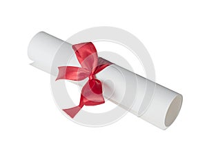 Paper scroll with red bow