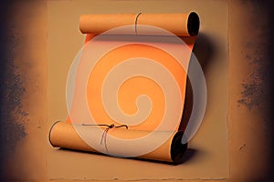 paper scrolls or parchments 3d illustration. Generative AI