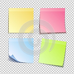 Isolated colorfull sticky notes, vector illustration photo