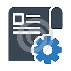 Paper setting vector  glyph color icon
