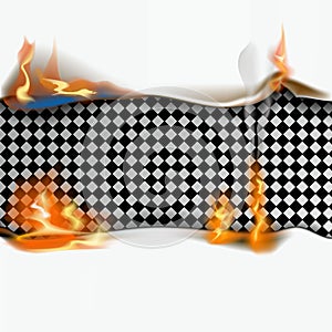 Paper sheet on fire. Flaming paper sheet. Vector illustration
