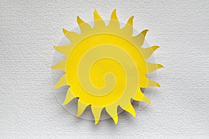 Paper sheet in the shape of sun