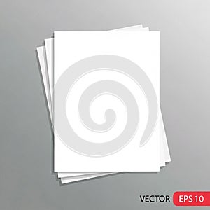 Paper sheets on a gray background with a slight shadow effect