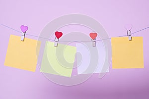 Paper sheets on thread