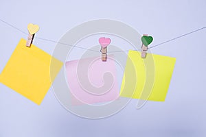 Paper sheets on thread