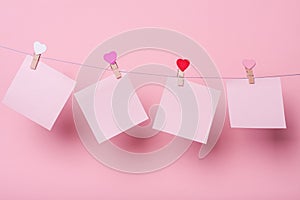 Paper sheets on thread