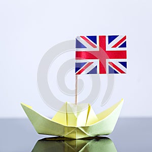 Paper ship with british flag