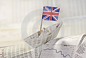 Paper ship with British flag