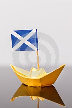 Paper ship with scots flag