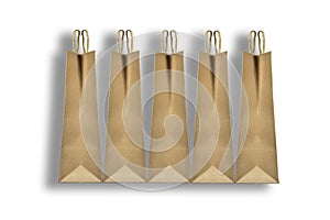 Paper shopping bags on isolated background.