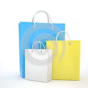 Paper Shopping Bags on white background