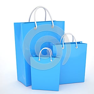 Paper Shopping Bags on white background