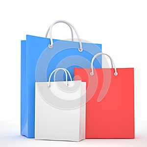 Paper Shopping Bags on white background