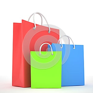 Paper Shopping Bags on white background