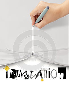 paper show graphic design word INNOVATION