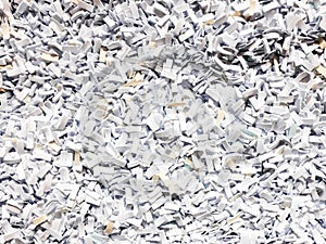 Paper, Shredded paper, Abstract background with shredded paper, shredded paper heap for background, shredded paper background