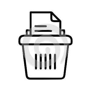 Paper shredder bin with document office supplies security