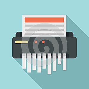 Paper shredder icon, flat style