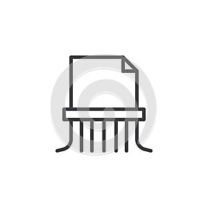 Paper shredding line icon