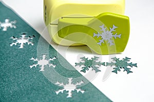Paper snowflakes with hole punch