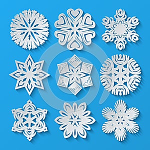 Paper snowflakes. Set 4