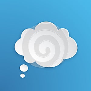Paper speech bubble for thoughts at cloud shape