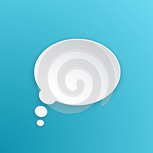 Paper speech bubble for thoughts at oval shape