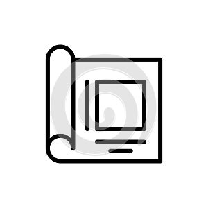 Paper square drawing icon. Simple line, outline vector elements of architecture icons for ui and ux, website or mobile application