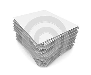 Paper stack concept 3d illustration