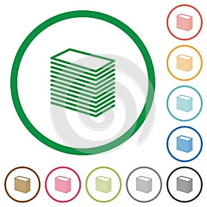 Paper stack outlined flat icons