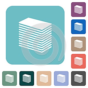 Paper stack solid rounded square flat icons