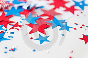 Paper star confetti decoration on independence day