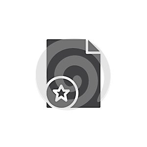 Paper and star vector icon