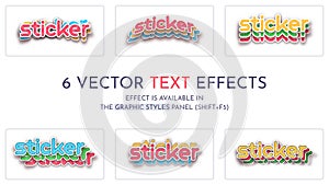 6 Paper Sticker Vector Text Effects