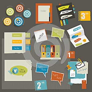 Paper stickers elements.