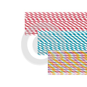 Paper sticks of various colors cut out isolated white background with clipping path