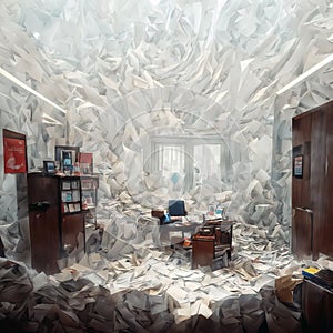 paper storm in the office