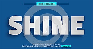 Paper style shadow text effect design editable vector