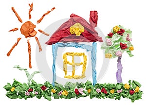 Paper sweet dream home concept