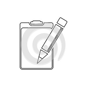 paper tablet and pencil icon. Element of web for mobile concept and web apps icon. Thin line icon for website design and