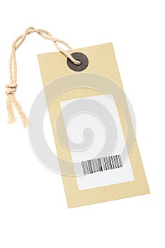 Paper Tag With Bar Code Sticker