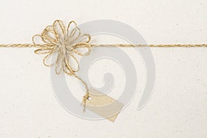 Paper Tag Label and Rope Bow Decoration, Gift Wrapping Paper