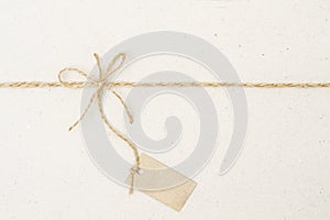 Paper Tag Label and Rope Bow, Present Pricing Decoration
