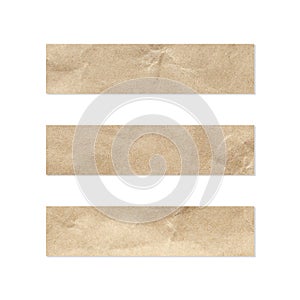 Paper tag set. Close up of a piece of note paper on a white background