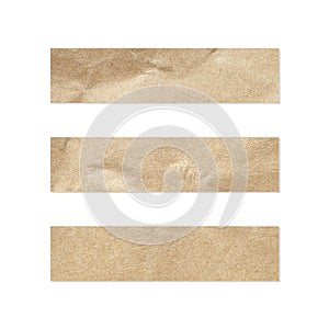 Paper tag set. Close up of a piece of note paper on white background. Piece of newspaper on white