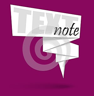 Paper text message note balloon. Vector Illustration