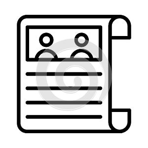 Paper thin linet vector icon