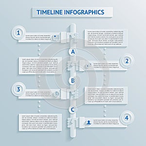 Paper timeline infographics