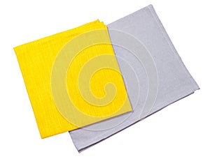 Paper tissue napkins isolated on white background top view mock up copy space